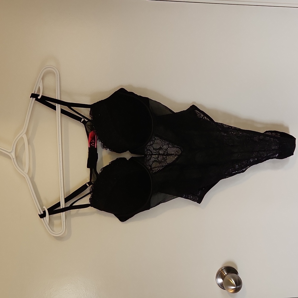 La SENZA Black Lace Mesh Teddy Bodysuit